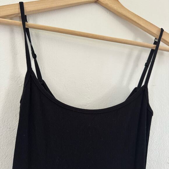 Skims Fits Everybody Black Ribbed Knit Tank Maxi Dress Women’s Size Small - Picture 2 of 9